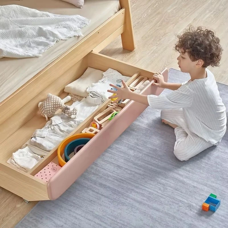 Under-bed kids loft bed with storage drawers for organizing toys and clothes. Under-bed kids loft bed with storage drawers for organizing toys and clothes.
